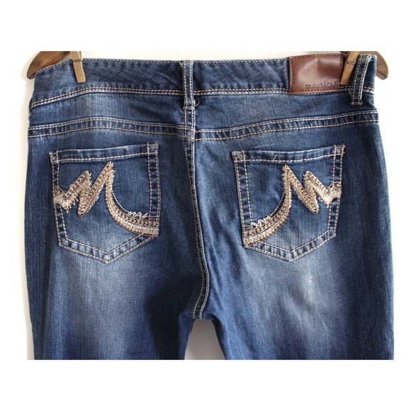Maurices Distressed Boot Jeans 9/10 Long Preowned - Picture 5 of 8
